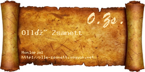 Ollé Zsanett névjegykártya